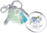 5cm Acrylic Keyring with Tassel Silver