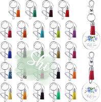 5cm Acrylic Keyring with Tassel Silver