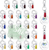 5cm Acrylic Keyring with Tassel Silver