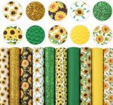 Faux Leather Bundle Sunflower 10 pieces