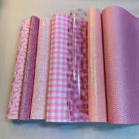 Faux leather bundle pink print 7 pieces