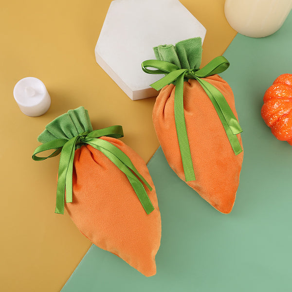 Velvet small carrot bag