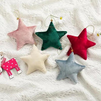 Velvet Star Ornament gold string