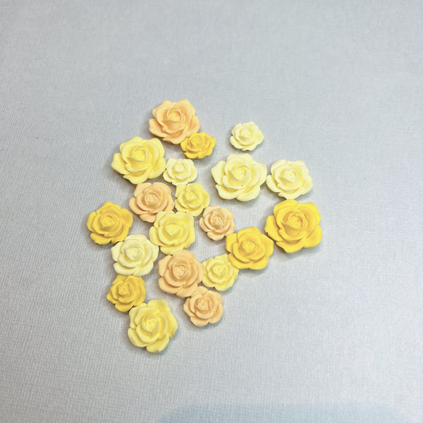 Rose Yellow embellishments set of 20