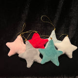 Velvet Star Ornament gold string