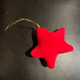 Velvet Star Ornament gold string