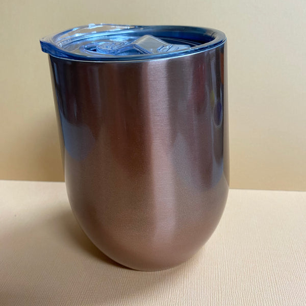 12oz Wine Tumbler - glossy rose gold