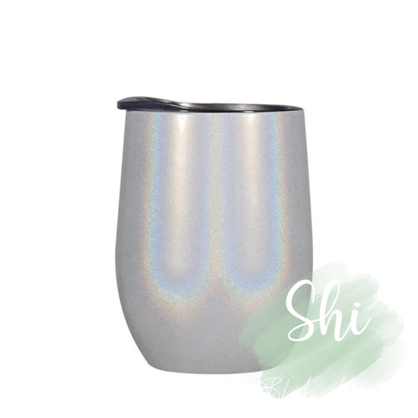 12oz Wine Tumbler - Shimmer White C2