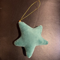 Velvet Star Ornament gold string