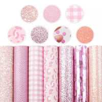 Faux leather bundle pink print 7 pieces