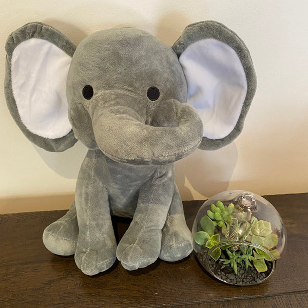 Keepsake Plush Elephant Grey with White Ear