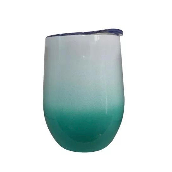 12oz Wine Tumbler - Ombré Green A2