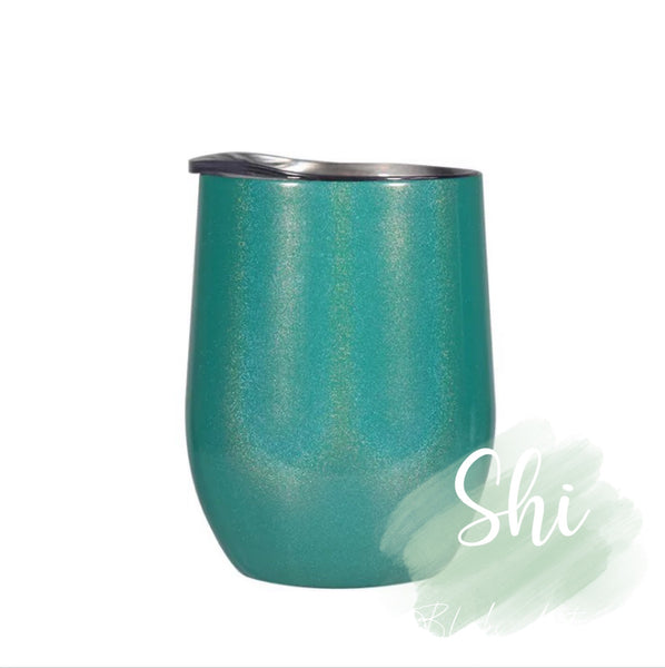 12oz Wine Tumbler - Shimmer Green C3