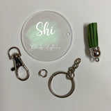 5cm Acrylic Keyring with Tassel Silver