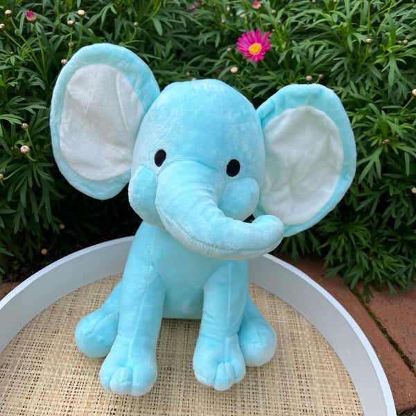 Keepsake Plush Elephant Baby Blue with White Ear