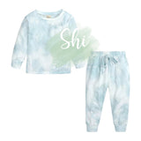 Kids Tye Dye Loungewear Set 2-9yrs Green