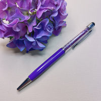 Crystal Pen with Stylus End - Deep purple