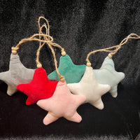 Velvet Star Ornament Natural Rope